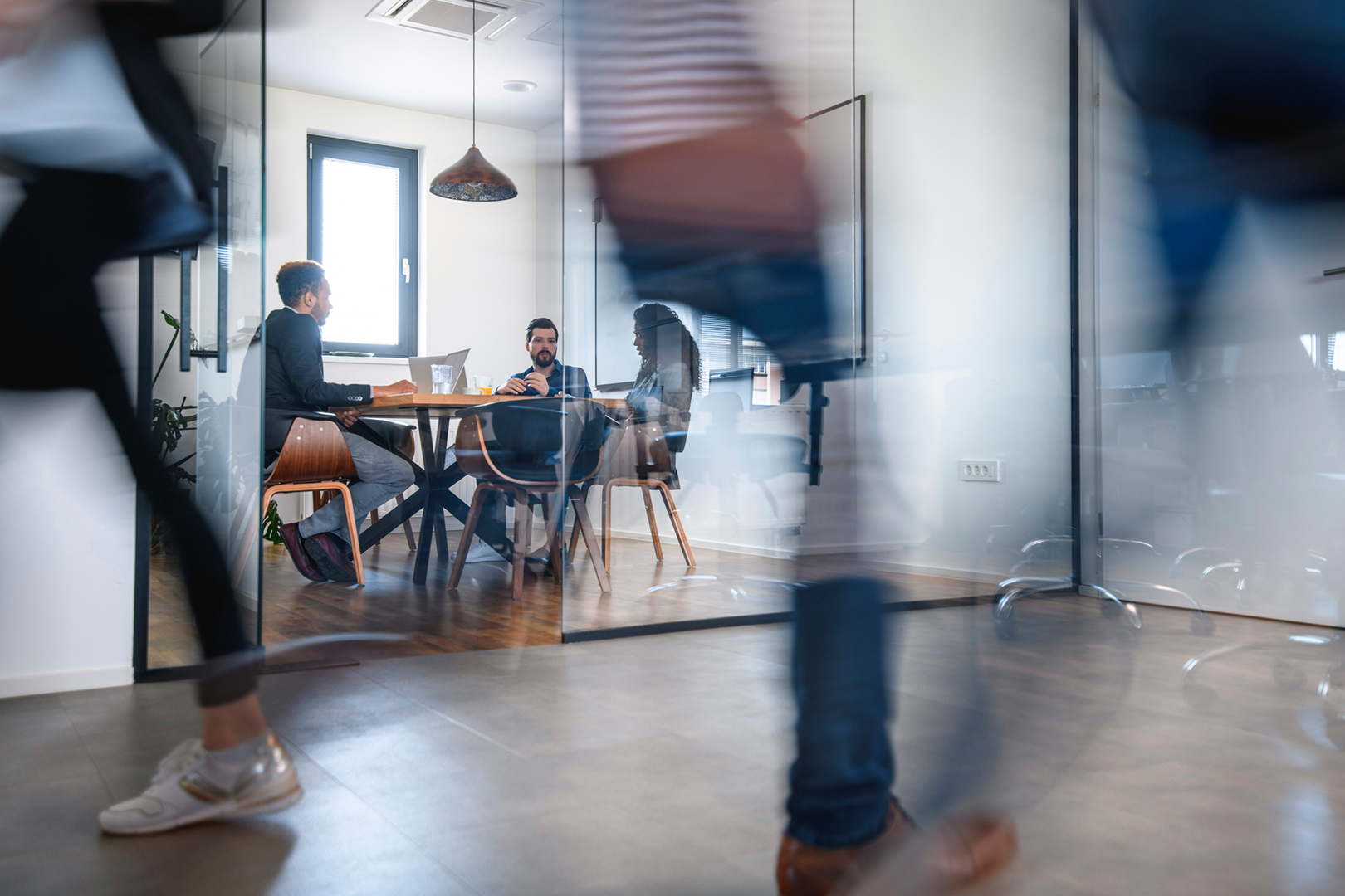 A busy office environment