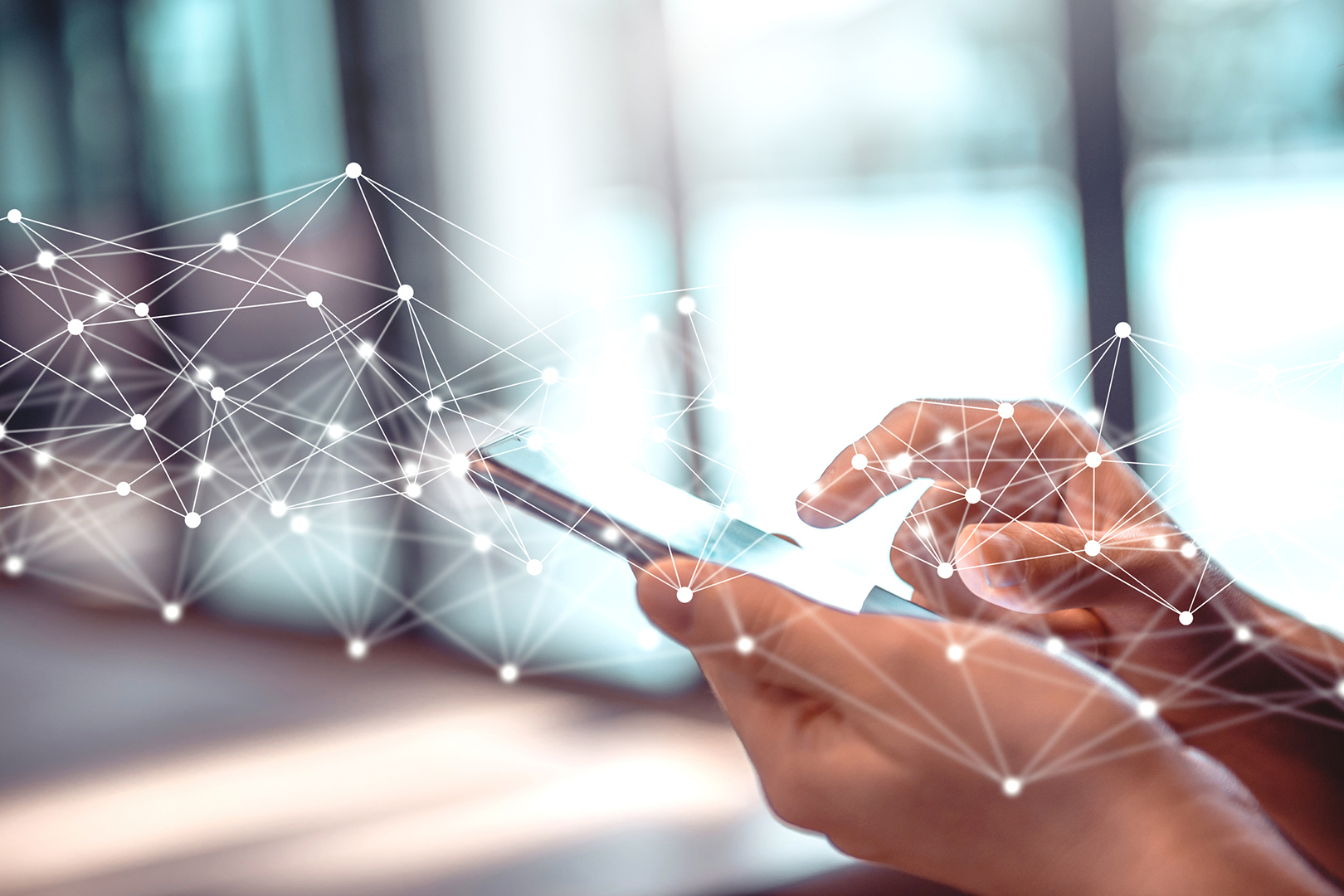 A person using a mobile phone