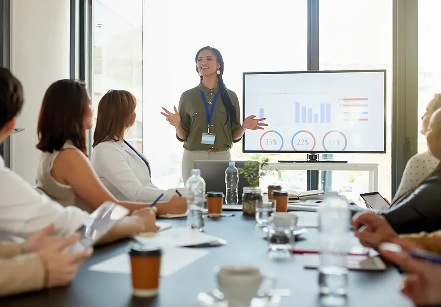 Woman leading a meeting